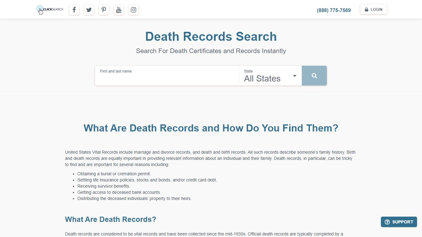 Death Records | ClickSearch